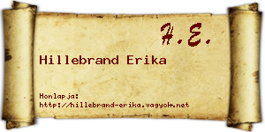 Hillebrand Erika névjegykártya